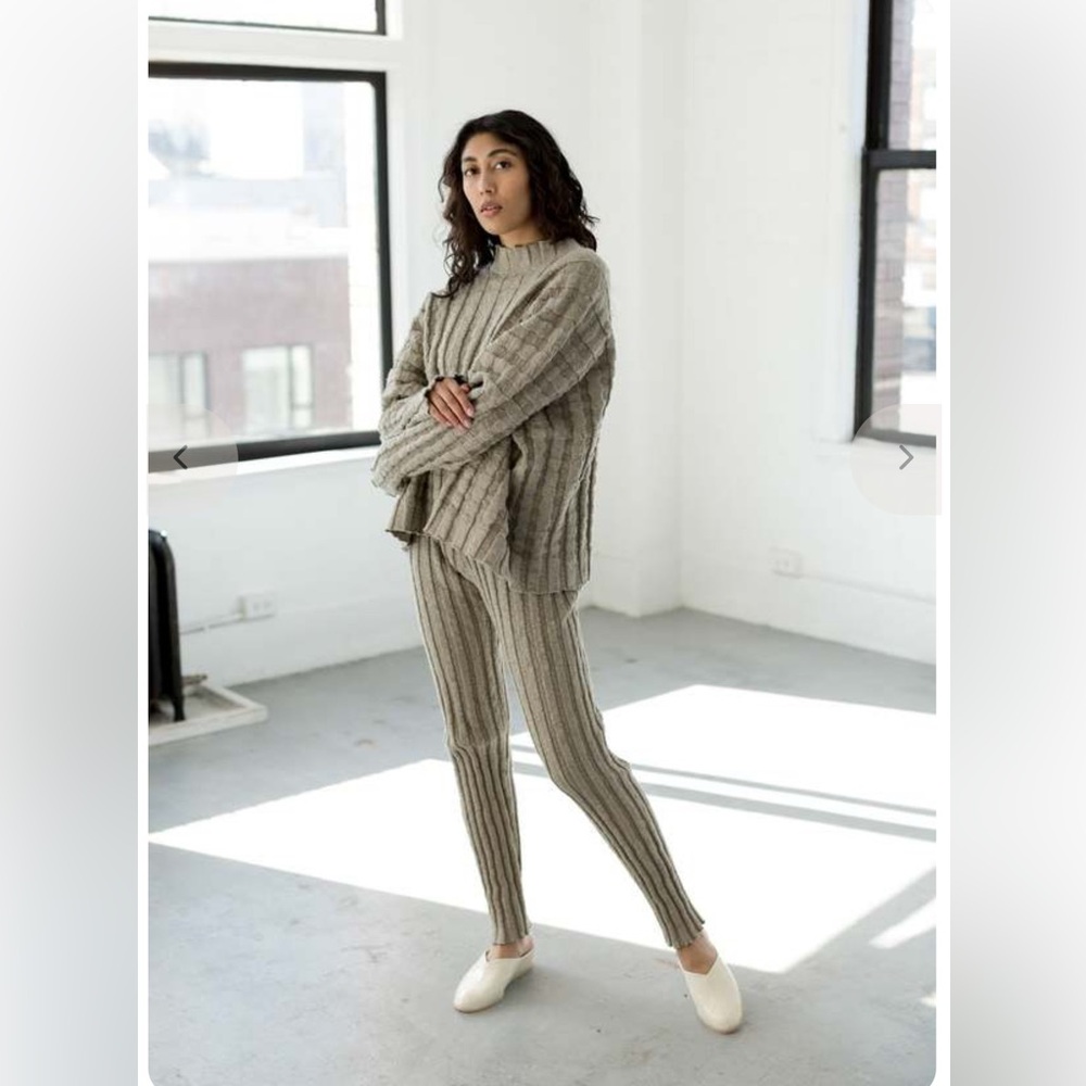 Lauren Manoogian Taupe and Charcoal Skinny Pants